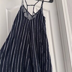 Women’s Small Abercrombie and ditch Navy Striped Strap Dress, small EUC!!